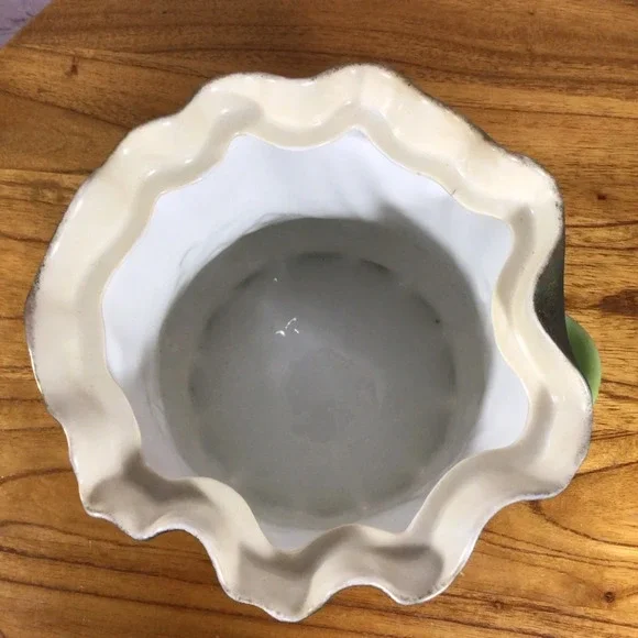 Vintage Floral and Gold Gilt Ceramic Lidded Biscuit Cracker Jar with Handles - Picture 7 of 12